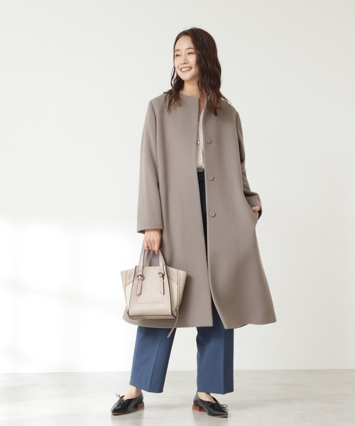 「N.（N. Natural Beauty Basic）」 ノーカラーコート MEDIUM オフホワイト レディース_画像9