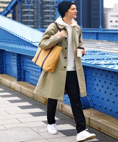 THE SHOP TK 「THE 」 ステンカラーコート 02 チャコールグレー メンズ