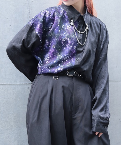 REZEN 陰陽師×占星配色シャツ(京紫) 陰陽師×占星配色シャツ（シャツ/ブラウス）｜REZEN（リゼン）の