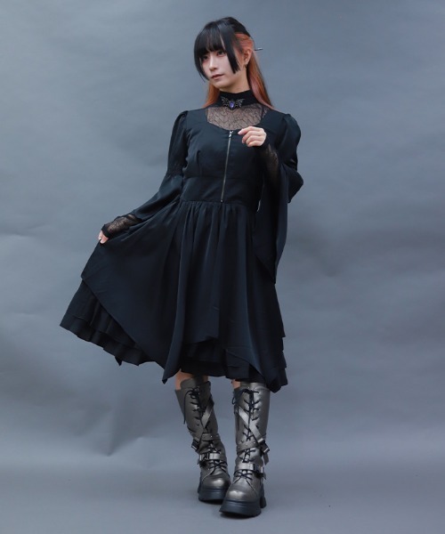 NIBBLE POISON（ニブルポイズン） ワンピース フレアスリーブイレヘム