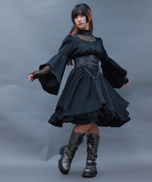 NIBBLE POISON（ニブルポイズン） ワンピース フレアスリーブイレヘム