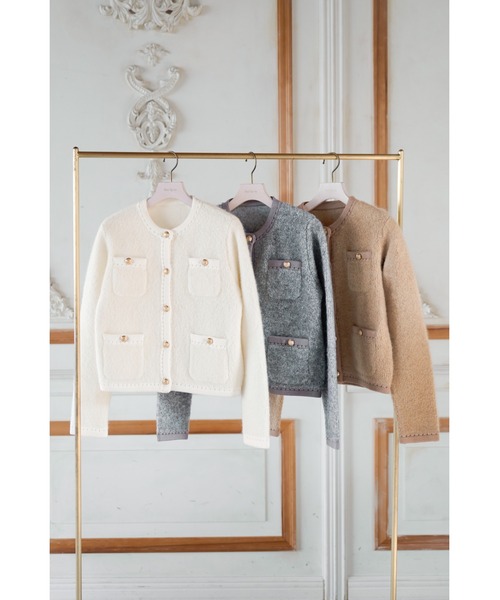 Her lip to カーディガン Clarimond Bouncy Knit Jacket レディース