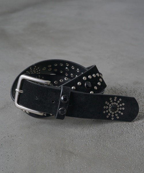 kutir（クティール） ベルト STUDS FAUX SUEDE DESIGN BELT／スタッズ