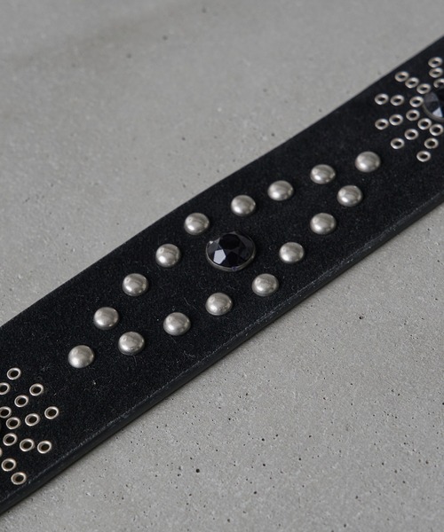 kutir（クティール） ベルト STUDS FAUX SUEDE DESIGN BELT／スタッズ