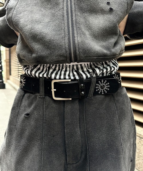 kutir（クティール） ベルト STUDS FAUX SUEDE DESIGN BELT／スタッズ
