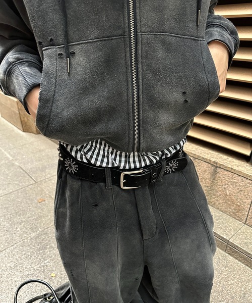 kutir（クティール） ベルト STUDS FAUX SUEDE DESIGN BELT／スタッズ