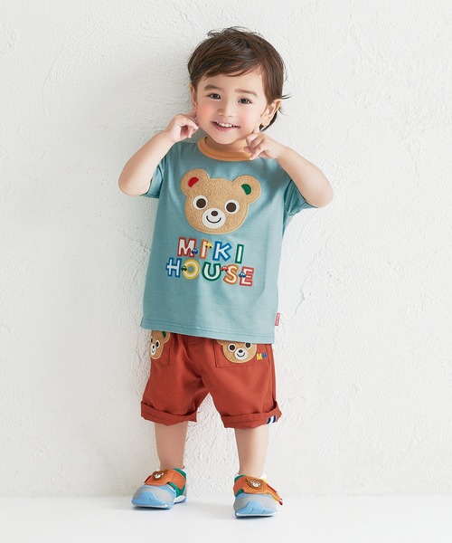 MIKI HOUSE（ミキハウス） tシャツ プッチー＆うさこ ロゴ刺繍半袖T