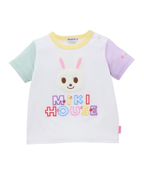 MIKI HOUSE（ミキハウス） tシャツ プッチー＆うさこ ロゴ刺繍半袖T