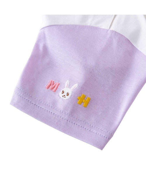 お買い得⭐︎定価16500新品未使用タグつきミキハウス うさぎ刺繍 Tシャツ 90 MIKI HOUSE（ミキハウス） tシャツ プッチー＆うさこ ロゴ刺繍半袖T