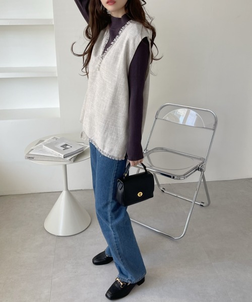 「Eclat one」 「Ada.」ベスト FREE アイボリー レディース_画像3