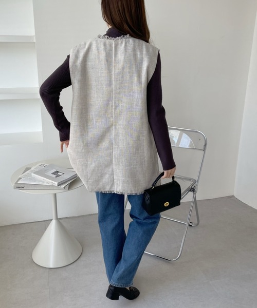 「Eclat one」 「Ada.」ベスト FREE アイボリー レディース_画像6