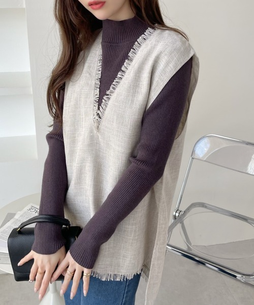 「Eclat one」 「Ada.」ベスト FREE アイボリー レディース_画像8