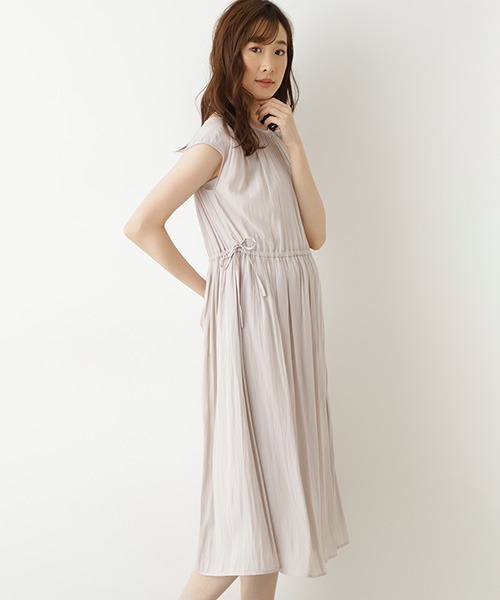 「NATURAL BEAUTY BASIC」 半袖ワンピース SMALL ベージュ レディース_画像8