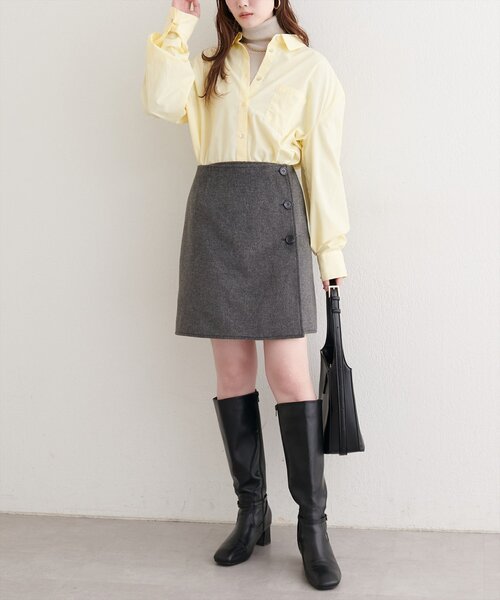 natural couture スカート リバーシブルラップスカート : ZOZOTOWN