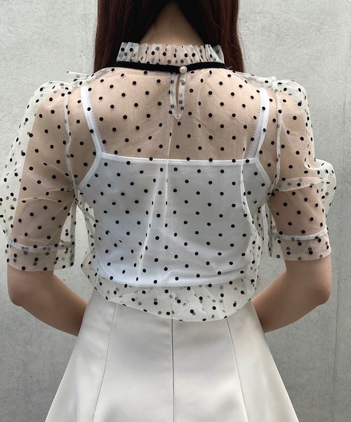 「Crea titty&Co. PETIT」 半袖ブラウス FREE ホワイト レディース_画像4