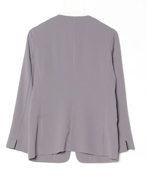 「INDIVI」 ノーカラージャケット 36 グレー レディース_画像2