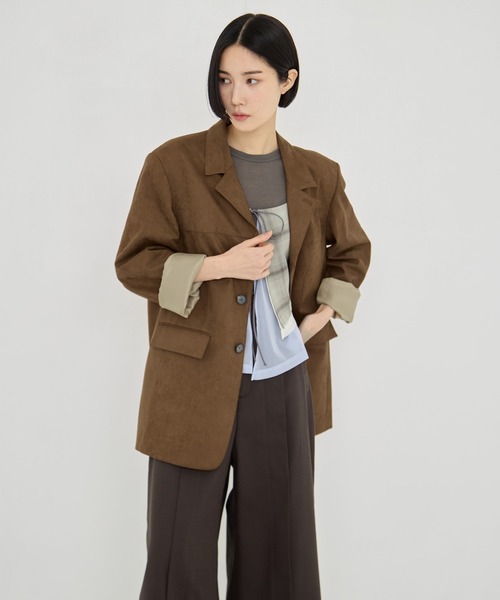 新作 STUDIOUS/ステュディオス スウェードショートジャケット STUDIOUS/ステュディオス】Soft Suede Over Jacket/ソフトスエード