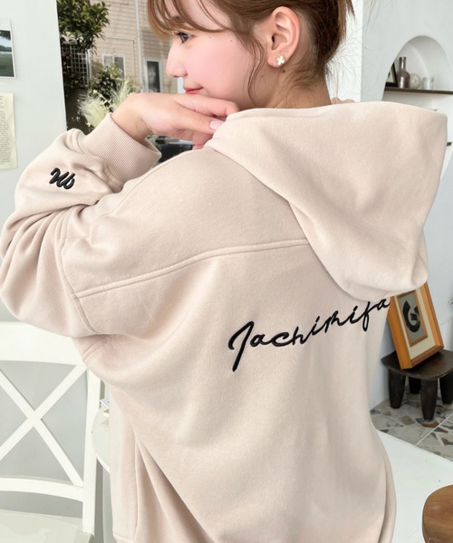 LOULOU select」 ジップアップパーカー M ベージュ レディース