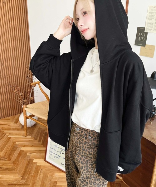 LOULOU select」 ジップアップパーカー M ベージュ レディース