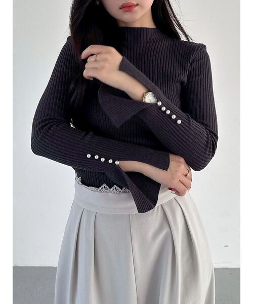 マメ  17AW  MM17AW-KN026 タートルネック フレアスリーブニット  レディース 1 mame - マメ 17AW MM17AW-KN026 タートルネック フレアスリーブニット