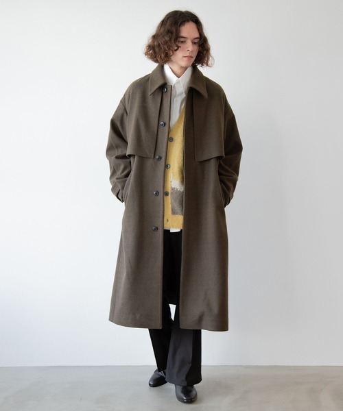 HARE（ハレ） ステンカラーコート SMALL グリーン メンズ : ZOZOTOWN