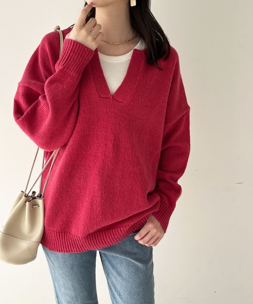 「GeeRA」 長袖ニット LARGE ピンク レディース_画像2