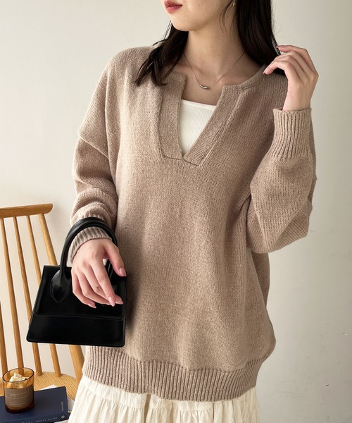 「GeeRA」 長袖ニット LARGE ピンク レディース_画像5