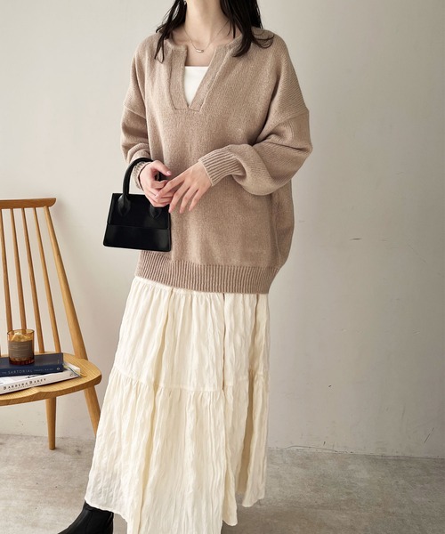 「GeeRA」 長袖ニット LARGE ピンク レディース_画像6
