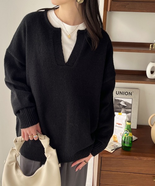 「GeeRA」 長袖ニット LARGE ピンク レディース_画像7