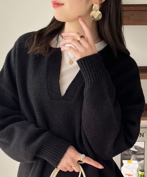 「GeeRA」 長袖ニット LARGE ピンク レディース_画像9