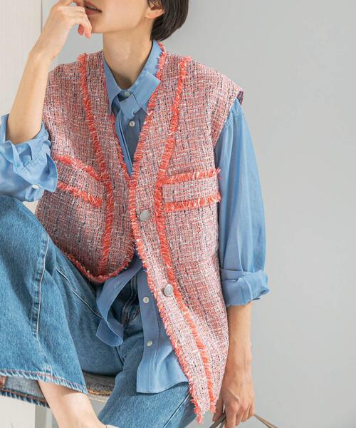 希少　14th Addiction ジレ　グランジベスト　初期/生産終了 ベスト ジレ ツイードオーバージレ レディース : ZOZOTOWN Yahoo!店