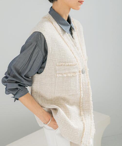 ベスト ジレ ツイードオーバージレ レディース : ZOZOTOWN Yahoo!店