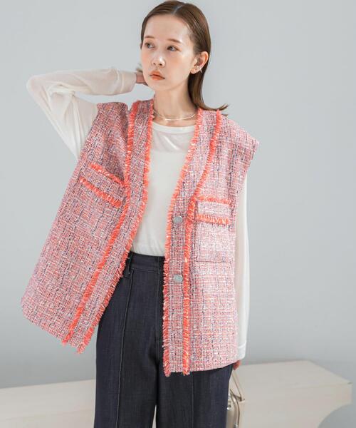 ベスト ジレ ツイードオーバージレ レディース : ZOZOTOWN Yahoo!店