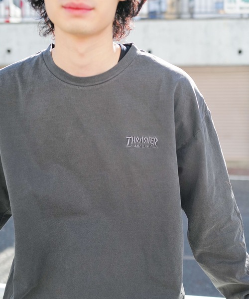 THRASHER（スラッシャー） tシャツ FLAME Pigment L/S T-SHIRTS