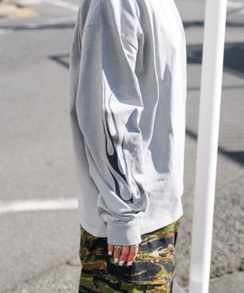 THRASHER（スラッシャー） tシャツ FLAME Pigment L/S T-SHIRTS