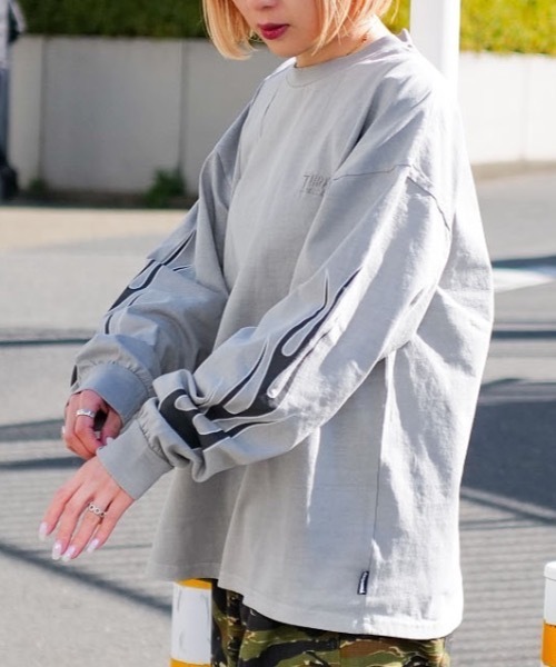 THRASHER（スラッシャー） tシャツ FLAME Pigment L/S T-SHIRTS