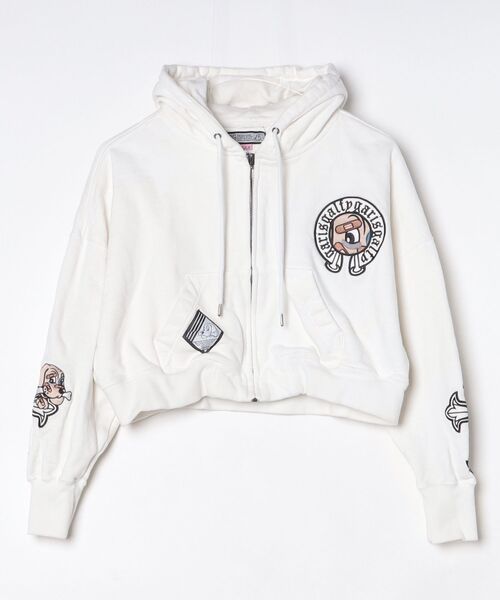 GALFY × Rapid&Co ホワイトパーカー GALFY（ガルフィー） ジップアップパーカー S ホワイト メンズ