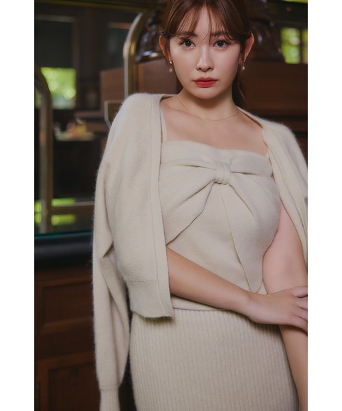 Her lip to ニットカーディガン S ベージュ レディース : ZOZOTOWN