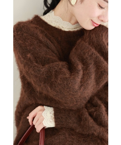 cawaii ニット セーター もっちりふわふわモヘア風ニットプルオーバー
