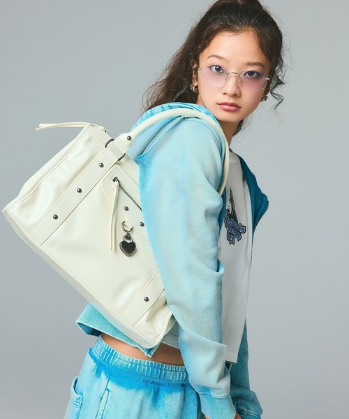 X-girl（エックスガール） パーカー FACE LABEL WASHED COMPACT ZIP UP