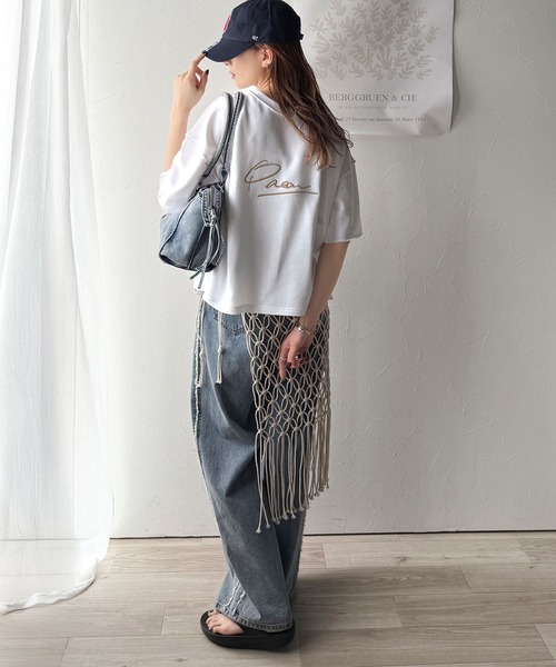「Java」 スウェットカットソー LARGE ネイビー レディース_画像4
