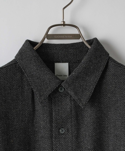 「Casper John」 長袖ネルシャツ MEDIUM ベージュ メンズ_画像5