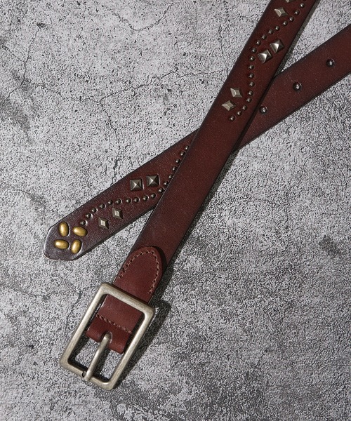 TETE HOMME（テット オム） ベルト 25mm スタッズレザーベルト メンズ