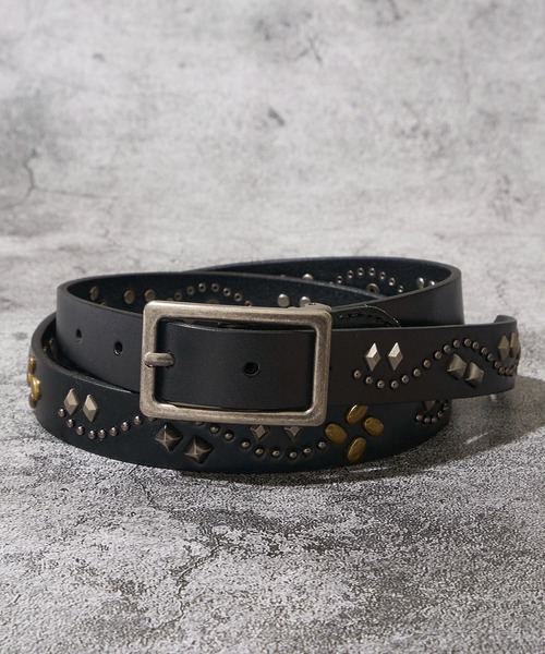 TETE HOMME（テット オム） ベルト 25mm スタッズレザーベルト メンズ