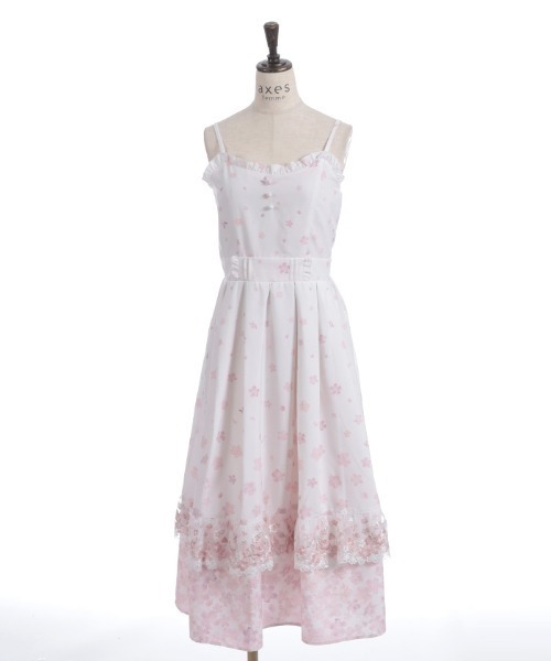 axes femme（アクシーズ ファム） ワンピース 桜レース×桜柄キャミ