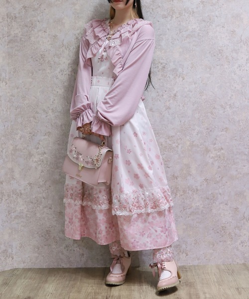 axes femme（アクシーズ ファム） ワンピース 桜レース×桜柄キャミ