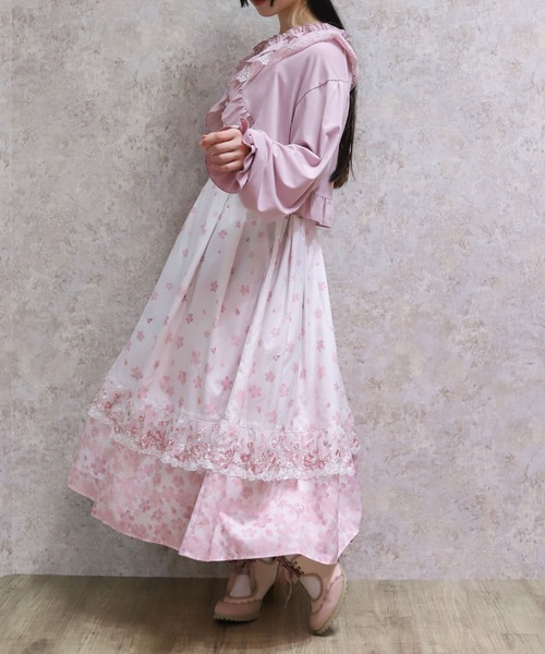 axes femme（アクシーズ ファム） ワンピース 桜レース×桜柄キャミ