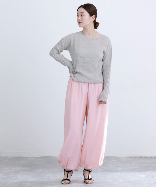 ワイドパンツ パンツ ウォッシャブル バルーンパンツ レディースの画像