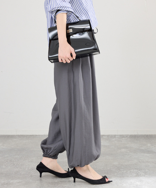 ワイドパンツ パンツ ウォッシャブル バルーンパンツ レディースの画像