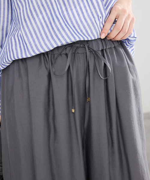 ワイドパンツ パンツ ウォッシャブル バルーンパンツ レディースの画像